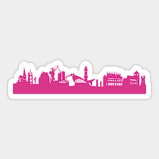 Rostock skyline pink Sticker